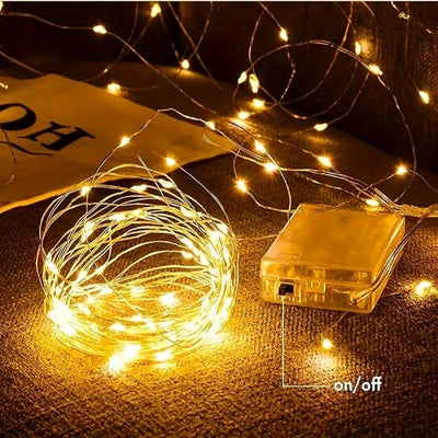 1/2/3/5/10/20M LED Fairy Lights Battery Powered Copper Wire String Lights For Bedroom Garden Party Wedding Christmas Decoration