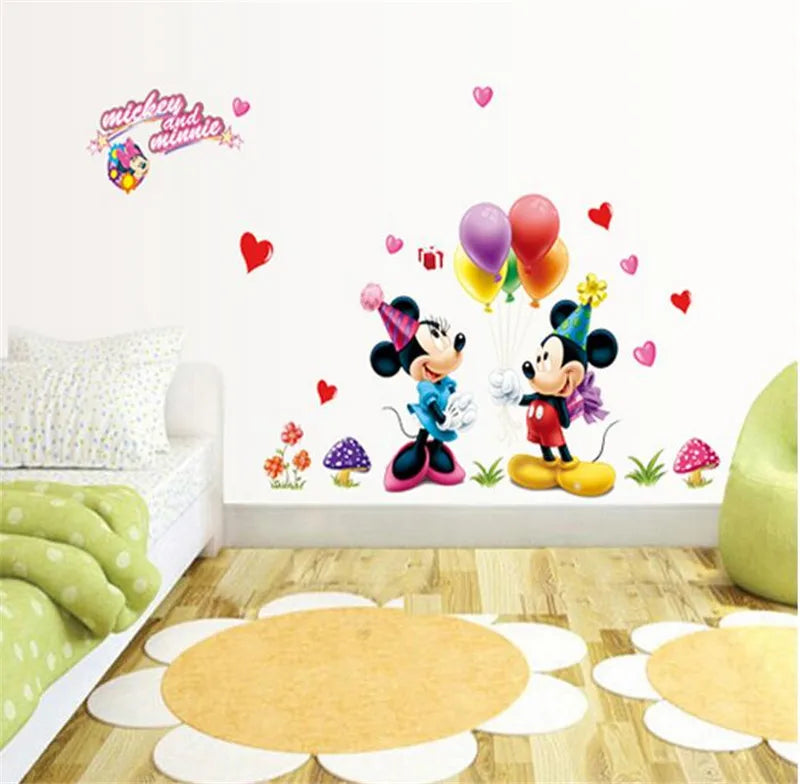 3D Cartoon  Mickey Minnie Wall Stickers For Kids Room  Bedroom Wall Decoration  Princess Room Sticker