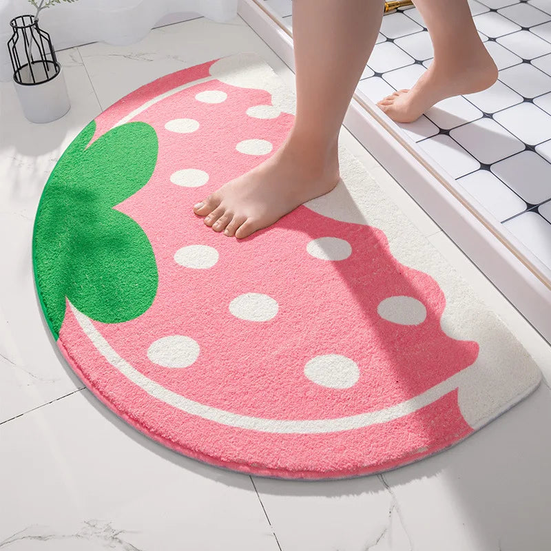 Soft Floor Mats Small Fresh Text Flowers Rugs Home Entrance Carpet Bedroom Toilet Bathroom Door Absorbent Non-Slip Foot Pad