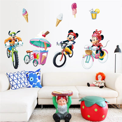 3D Cartoon  Mickey Minnie Wall Stickers For Kids Room  Bedroom Wall Decoration  Princess Room Sticker