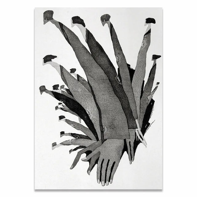 Modern Black White Abstract Characters Fashion Canvas Paintings Posters and Prints Wall Art Pictures for Living Room Home Decor