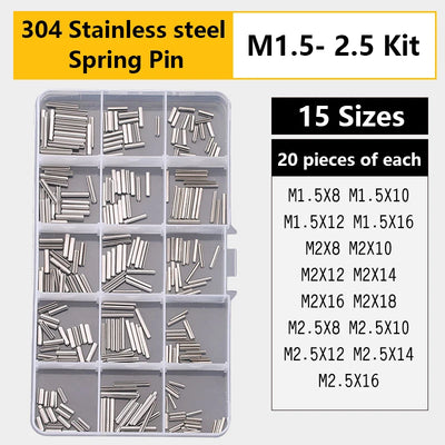 Stainless Steel U R Shape Split Cotter Clip Pins Set Spring Dowel Tension Roll Pin Assortment Kit Fastener Fitting