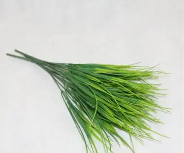 YO CHO Artificial Plants Plastic Twigs Green Grass Fake Plants Twigs Leaves Grass Flower Arrangement Wedding Party Home Decor