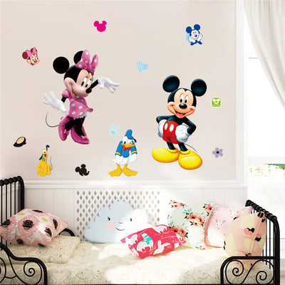 3D Cartoon  Mickey Minnie Wall Stickers For Kids Room  Bedroom Wall Decoration  Princess Room Sticker