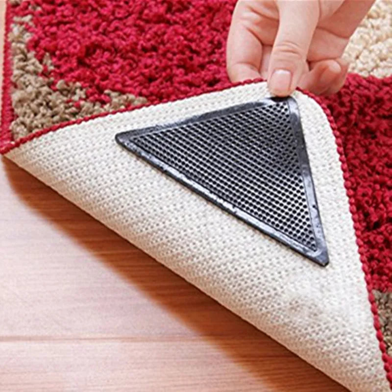 4pcs/Set Reusable Washable Rug Carpet Mat Grippers Non Slip Silicone Grip For Home Bath Living Room