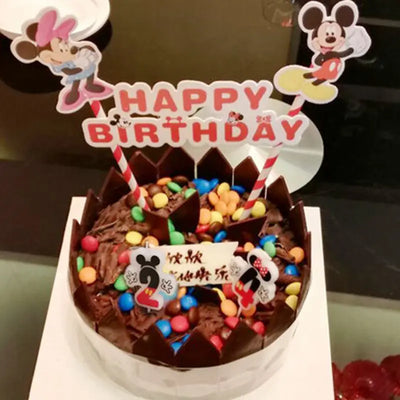 Hot Happy Birthday Number 0-9 Candles Cartoon Mickey Minnie Mouse Candle Cake Cupcake Topper Party Decoration Supplies DIY Gifts