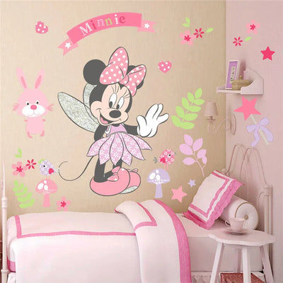 3D Cartoon  Mickey Minnie Wall Stickers For Kids Room  Bedroom Wall Decoration  Princess Room Sticker