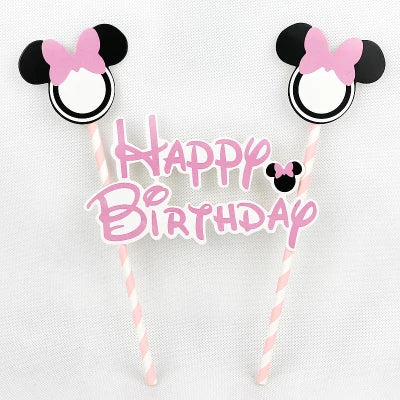 Hot Happy Birthday Number 0-9 Candles Cartoon Mickey Minnie Mouse Candle Cake Cupcake Topper Party Decoration Supplies DIY Gifts