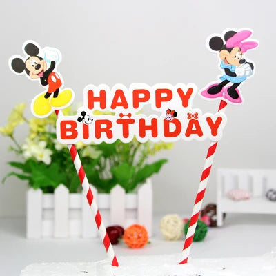 Hot Happy Birthday Number 0-9 Candles Cartoon Mickey Minnie Mouse Candle Cake Cupcake Topper Party Decoration Supplies DIY Gifts