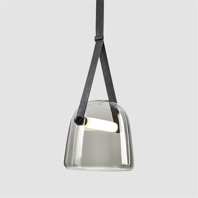 Nordic Postmodern LED Glass Pendant Lights Designer Simple Art Leather Bedroom Bedside Lamp Model Room Showroom Hanging Lights