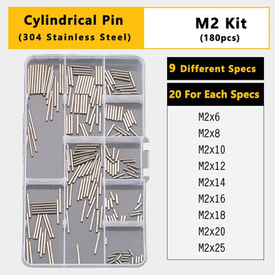 Split Spring Dowel Tension Roll Pin, Cylindrical Dowel Pin Split Pins Clip Cotter Pin Split Spring Pin  Combination Set/Kit