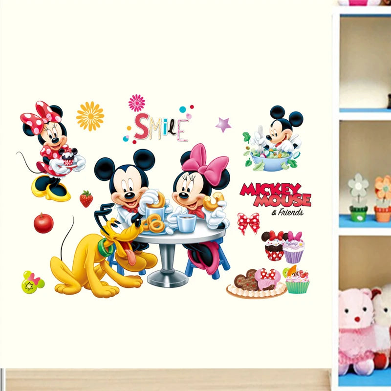 3D Cartoon  Mickey Minnie Wall Stickers For Kids Room  Bedroom Wall Decoration  Princess Room Sticker