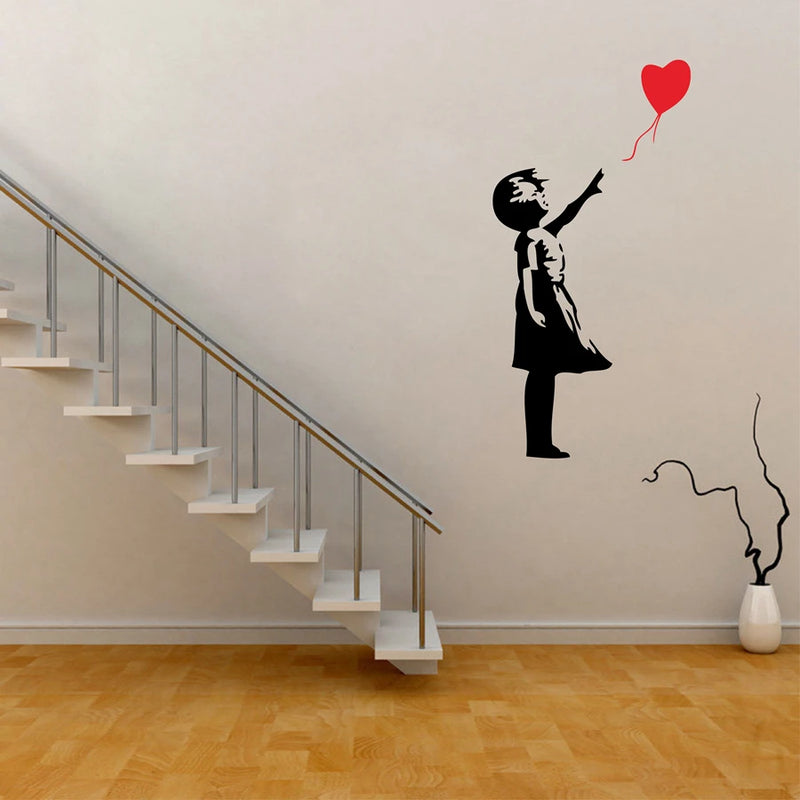 Banksy Wall Decals, Balloon Girl Inspired - Banksy Vinyl Wall Art Sticker