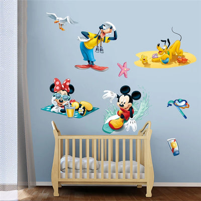 3D Cartoon  Mickey Minnie Wall Stickers For Kids Room  Bedroom Wall Decoration  Princess Room Sticker