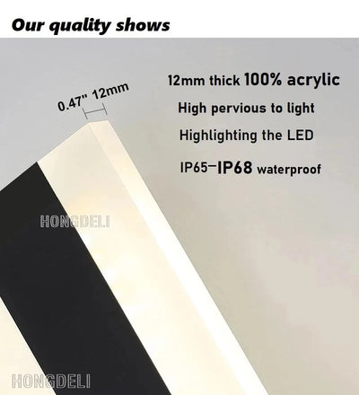 LED long wall lamps OutdoorWaterproof IP65 Garden Lights outdoor porch-f-lights Door wall lamp lighting Modern outdoor walllight