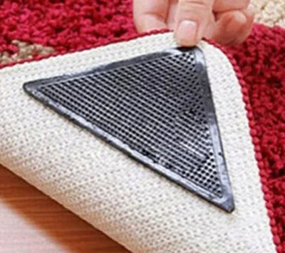 4pcs/Set Reusable Washable Rug Carpet Mat Grippers Non Slip Silicone Grip For Home Bath Living Room