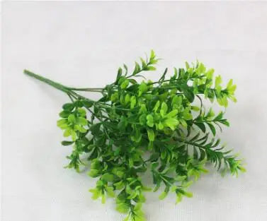 YO CHO Artificial Plants Plastic Twigs Green Grass Fake Plants Twigs Leaves Grass Flower Arrangement Wedding Party Home Decor