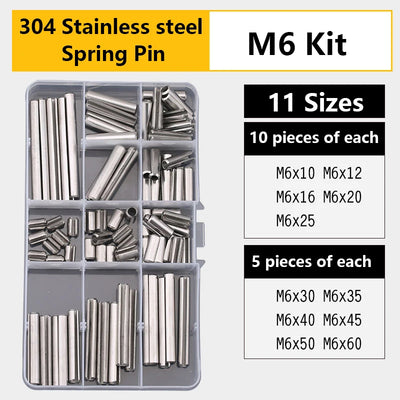 Stainless Steel U R Shape Split Cotter Clip Pins Set Spring Dowel Tension Roll Pin Assortment Kit Fastener Fitting