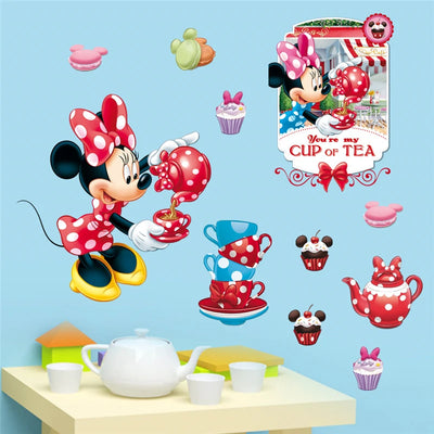 3D Cartoon  Mickey Minnie Wall Stickers For Kids Room  Bedroom Wall Decoration  Princess Room Sticker