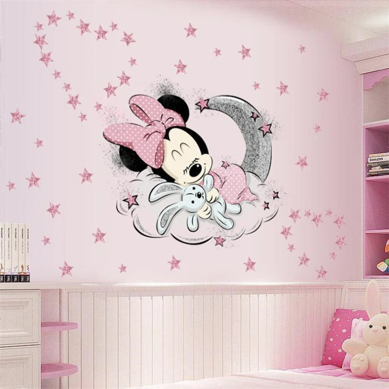 3D Cartoon  Mickey Minnie Wall Stickers For Kids Room  Bedroom Wall Decoration  Princess Room Sticker