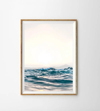 Ocean Waves Sea Skyline Photography Poster Blue Beach Coastal Seascapes Canvas Painting Wall Art for Living Room Home Decor