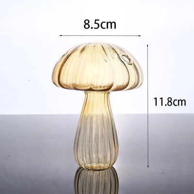 Transparent Mushroom Glass Vase Aromatherapy Bottle Home Small Vase Hydroponic Flower Pot Simple Table Decoration Home Decor