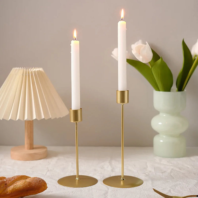 1pc Candlestick Crafts Simple Nordic Desk Candle Ornament Candle Holder for Dining Room Thanksgiving Wedding Festivals Gift