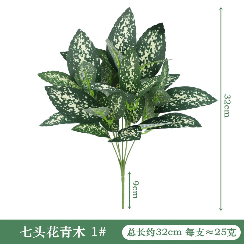 Artificial Plants Leaves Silk Tortoiseshell Leaf Dieffenbough Fake Small Fairy Taro Simulation Green Plant Living Room Decor