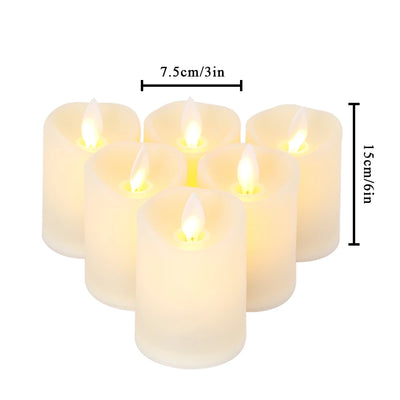 6Pcs Flickering Battery Candles Plastic Flameless Candles LED Electric Candles Fake Candle for Lantern Weddings Home Decor