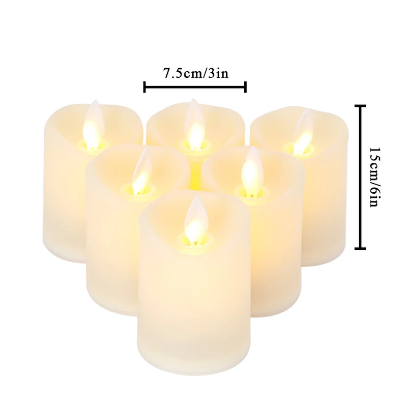 6Pcs Flickering Battery Candles Plastic Flameless Candles LED Electric Candles Fake Candle for Lantern Weddings Home Decor