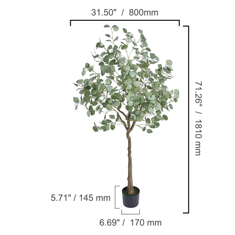 VEVOR Artificial Olive Tree 4/5/6 FT Tall Faux Plant Secure PE Material & Anti-Tip Tilt Protection Low-Maintenance Tree for Home