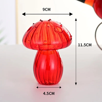 Transparent Mushroom Glass Vase Aromatherapy Bottle Home Small Vase Hydroponic Flower Pot Simple Table Decoration Home Decor