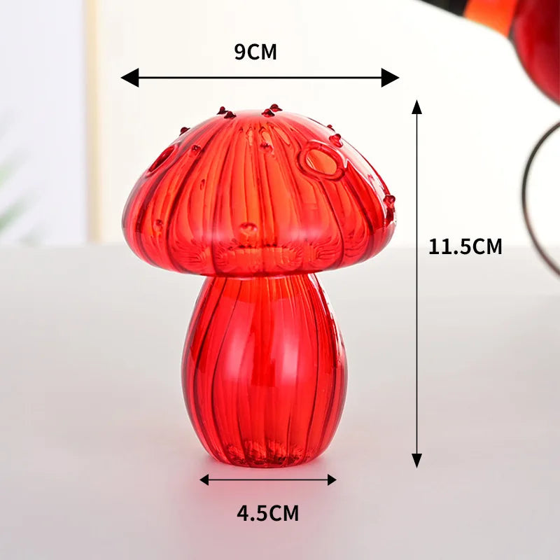 Transparent Mushroom Glass Vase Aromatherapy Bottle Home Small Vase Hydroponic Flower Pot Simple Table Decoration Home Decor