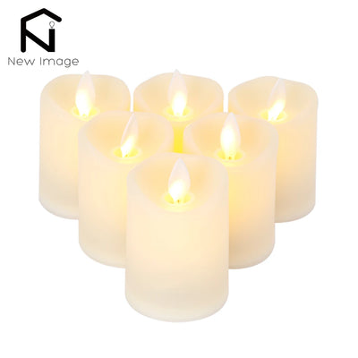 6Pcs Battery Candles Plastic Flameless Candles with Wick LED Candles Tea Lights for Home Decoration Wedding Birthday