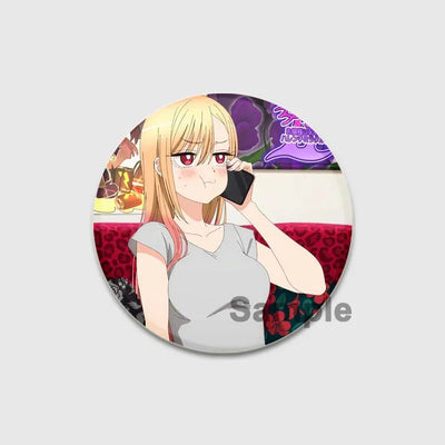 32/44/58mm Anime My Dress-Up Darling Round Pin Cartoon Character Badge Role Play Handmade Tinplate Brooch for Clothes Decoration