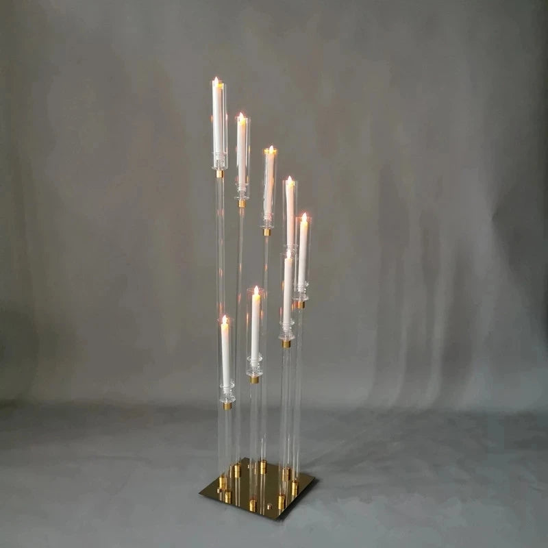 2/4/6/10set Candle Holders 8/5Heads Table Candelabra Wedding Centerpiece Pillar Stand Road Lead Party Candlesticks Home