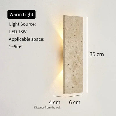 Outdoor Waterproof Wall Lamps Strip Natural stone Wall Lights 18W LED Wall Lamp Bedroom Exterior Outdoor Lighting Fixtures