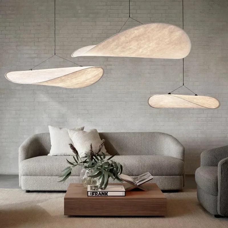 Tense Pendant Light white slik flying saucer Suspension Lamp for dinging room living room decoration wabi sabi Duplex loft Lamp