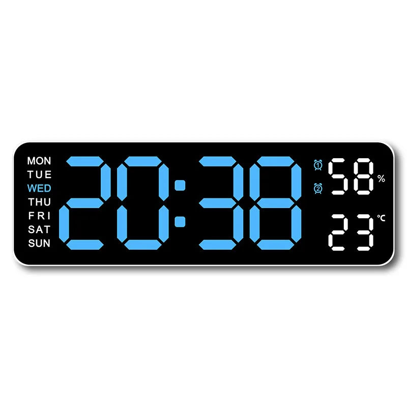 Smart Mute LED Electronic Night Alarm Wall Clock Modern Desk Clock Minimalist Thermometer Calendar Time Cube Clock Home Decor