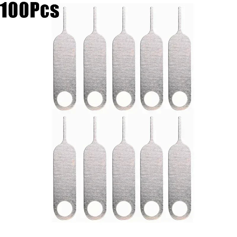 100-1PCS Metal Eject Sim Card Tray Open Pin Key Tool for IPhone 15 SamSung Xiaomi Apple IPad Tablet Universal Removal Needle