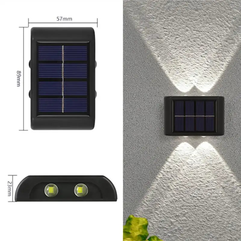 Outdoor Lighting Black Solar Energy Waterproof Outdoor Lamp Quality Ambience Wall Lamp Energy Saving 4led Nightlight Waterproof