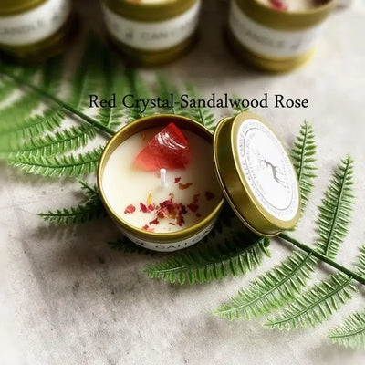 Scented Long Lasting Soy Candles Crystal Stone Dried Flower Fragrance Smokeless   for Home Decorstion  Jar