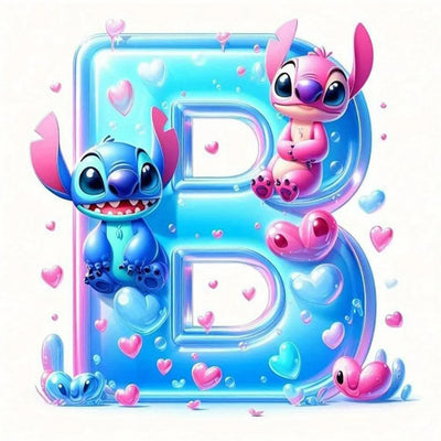 Disney DIY Cartoon Diamond Painting Letter Lilo And Stitch Full Drill Diamond Mosaic Heart Handicraft Embroidery Christmas Gift