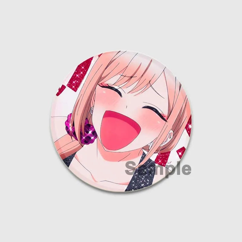 32/44/58mm Anime My Dress-Up Darling Round Pin Cartoon Character Badge Role Play Handmade Tinplate Brooch for Clothes Decoration