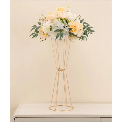 10pcs Trumpet Vases Centerpieces for Wedding Geometric Metal Flower Stand Gold Vase for Centerpieces Party Dinner Home Reception