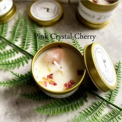 Scented Long Lasting Soy Candles Crystal Stone Dried Flower Fragrance Smokeless   for Home Decorstion  Jar