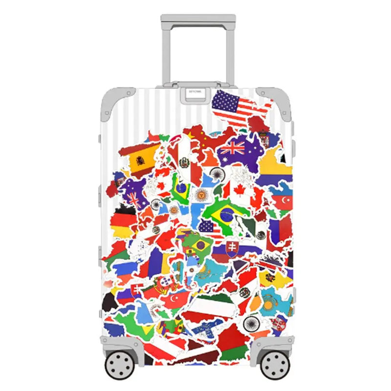 50pcs National Flags Stickers Countries Map Travel Graffiti Sticker Personalized Diy Suitcase Computer Wall Home Decoration