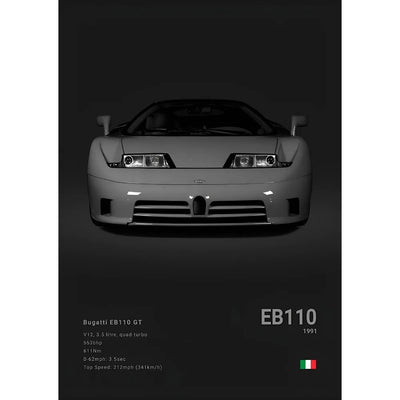 Black Cool Sports Famous Supercar B-Bugatti V-Veyron CHIRON DIVO BOLIDE Poster Home living room Wall Art Garage Room Decor