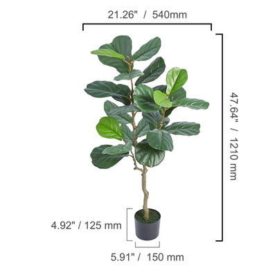 VEVOR Artificial Olive Tree 4/5/6 FT Tall Faux Plant Secure PE Material & Anti-Tip Tilt Protection Low-Maintenance Tree for Home