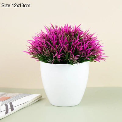 Artificial Plants Potted Green Bonsai Small Tree Grass Plants Pot Ornament Fake Flowers for Home Garden Decoration Wedding Party